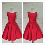 Sweet 16 Red Satin Party Homecoming Dress Prom Dress - Laurafashionshop