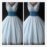 Sexy Short Tulle Blue Fitted Prom Dress - Laurafashionshop