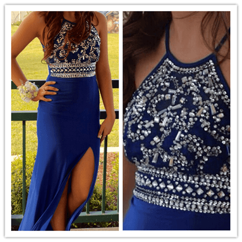 Amazing Beading Sheath Real Made Prom Dresses - Laurafashionshop