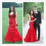 Beading Red Real Made Red 2022 Prom Dresses - Laurafashionshop
