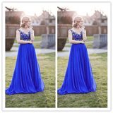 Royal Blue Real Made Appliques Latest Prom Dresses - Laurafashionshop