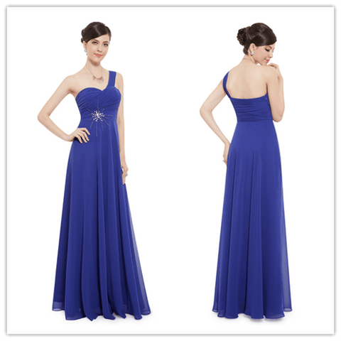 Long Bridesmaid Dress With Beaded Detail Royal Blue Prom Dresses - Laurafashionshop