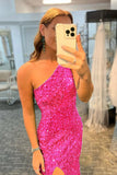 Shiny Mermaid One-shoulder Sequins Prom Dress