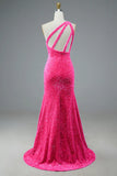 Shiny Mermaid One-shoulder Sequins Prom Dress