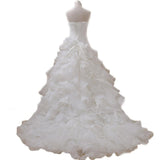 Organza Sweetheart White With Rich Ruffles Wedding Dress - Laurafashionshop