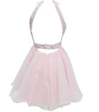Chiffon Pearl Pink Backless Homecoming Dress Prom Dresses - Laurafashionshop