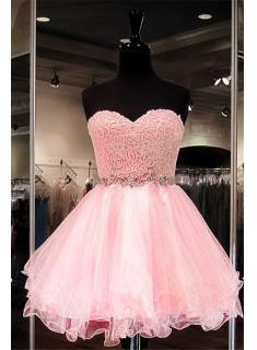 Lace Blush Pink Sweet 16 Dress Evening Party Dress  Prom Dresses - Laurafashionshop