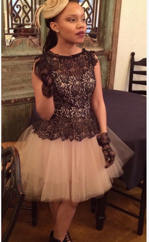 Cute Black Lace Homecoming Gowns Prom Dress - Laurafashionshop