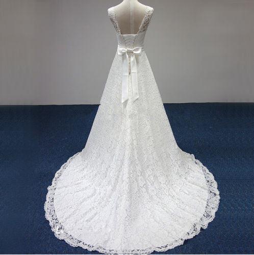 Strapless A-line Lace Wedding Dress - Laurafashionshop