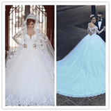 Slim Royal Long Train Ivory Color Wedding Dress - Laurafashionshop