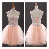 Tulle Blush Pink New Arrivals Homecoming Prom Dress - Laurafashionshop