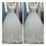 Vintage A-line White Princess Custom Wedding Dress - Laurafashionshop