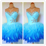 Lace Blue Ball Gown Party Dress Prom Dresses - Laurafashionshop