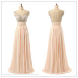 A-Line Charming Sleeves Beading Prom Dress - Laurafashionshop