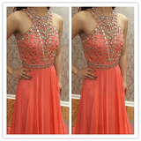 Halter Simple Charming Beading Real Made Prom Dresses - Laurafashionshop