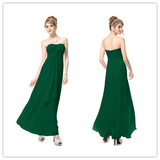 Emerald Green Empire Waist Chiffon Long Bridesmaid Dresses Prom Dresses - Laurafashionshop